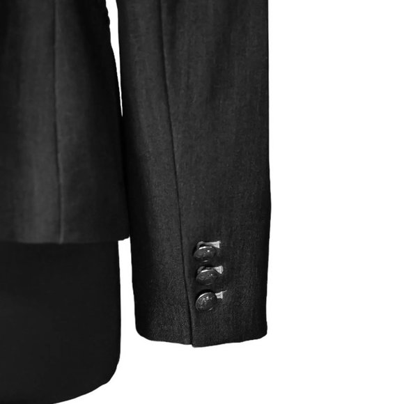 Kasper Women's Blazer Gray Two Button Stretch Lined Career Work Suit Jacket 12 - Picture 9 of 9